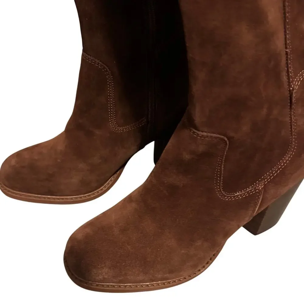 NWOT Kelsi Dagger Brooklyn Brown Suede over the knee boots
